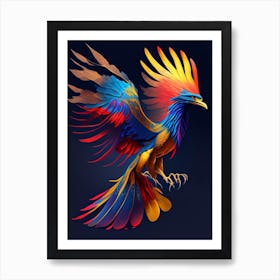 Archaeopteryx Primary Colours Dinosaur Art Print