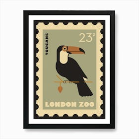 London Zoo Stamp Toucan Bird Kids Art Print Art Print