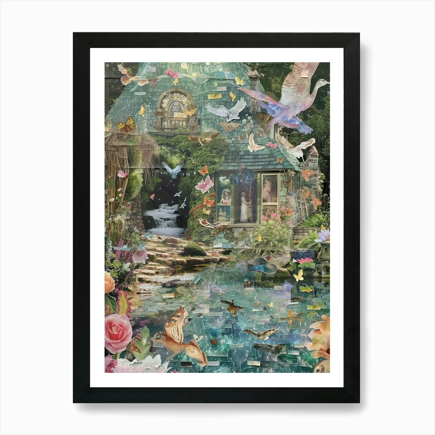 Quadro stampa su tela poster arte parete incorniciato 2 arte P ritagli fiaba - Foto 2 di 4