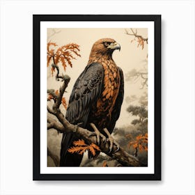 Dark And Moody Botanical Eagle 1 Art Print