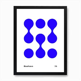 Geometric Bauhaus Poster Blue 31 Art Print