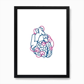 Heart Line Drawing Art Print