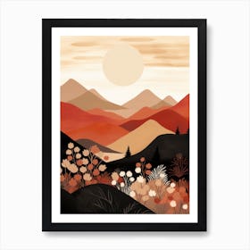 Sunset In The Mountains 16 Art Print