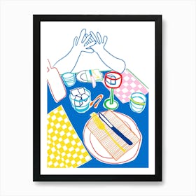 Dinner with friends Art Print