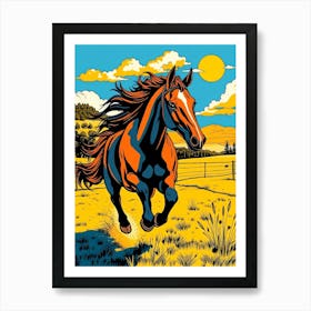 Horse Galopp - Vivid Color Art Print