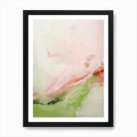 Pink And Green Abstract Raw Painting 0 Art Print