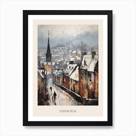 Vintage Winter Painting Poster Edinburgh Scotland 4 Art Print