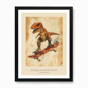 Giganotosaurus Vintage Dinosaur Poster 2 Art Print