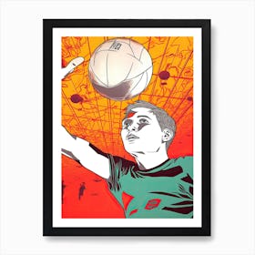 Volleyball Pop Art 1 Art Print