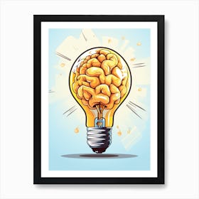 Brain In A Light Bulb Art Print