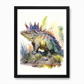 Compsosuchus Watercolour Dinosaur Art Print