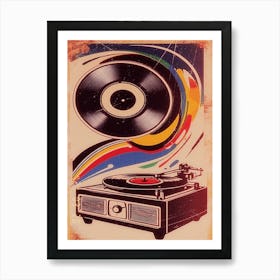 Vintage Record Turntable Art Print