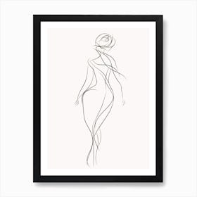 Line Art Woman Body 26 Art Print
