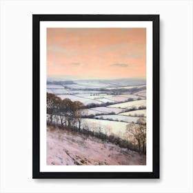 Dreamy Winter Painting The South Downs England 4 Art Print