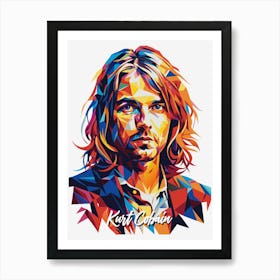 Kurt Cobain Nirvana 03 Portrait Music Icon Style WPAP Pop Art Art Print