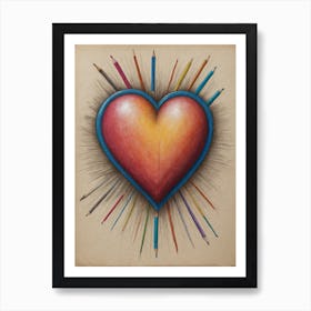 Heart Of Pencils Art Print