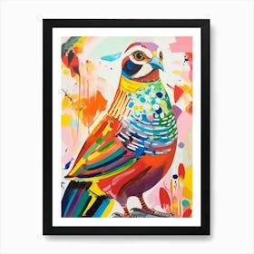 Colourful Bird Painting Partridge 2 Art Print