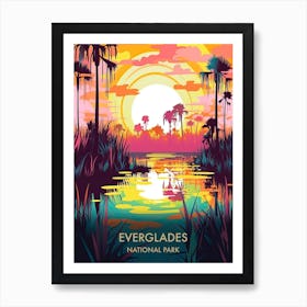 Everglades National Park Travel Poster Illustration Style 2 Art Print