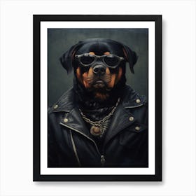 Gangster Dog Rottweiler Art Print