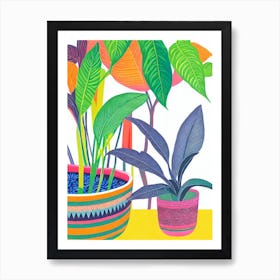 Calathea Eclectic Boho Plant Art Print
