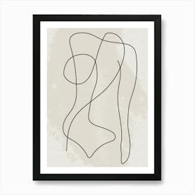 Neutral Female Body Line Art Print