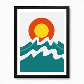 Sun Ocean Wave Art Print