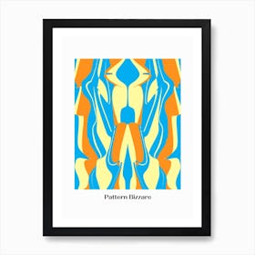 Pattern Bizarre In Blue And Orange Art Print