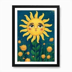 Sun And Flowers Art Print