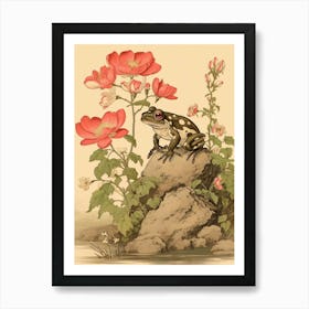 Vintage Japanese Frog Burrow 5 Art Print