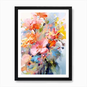 Bright Garden Flowers Bouquet Art Print