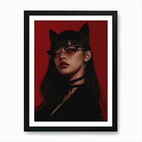 Cat Girl 1 Art Print