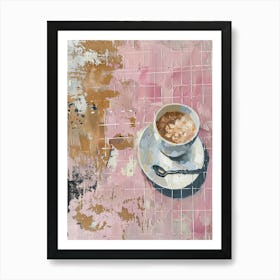 Pink Breakfast Food Porridge 1 Art Print