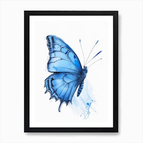 Common Blue Butterfly Graffiti Illustration 2 Art Print