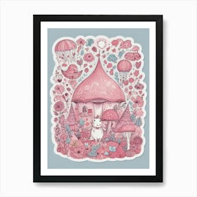 Pink Fairy House Art Print