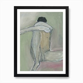 male nude homoerotic gay art adult full frontal nude painting man naked 1 Art Print