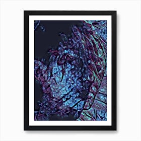 Abstract Blue Fractals Art Print