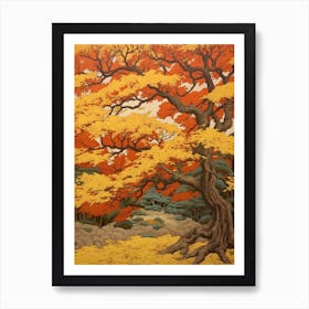 Katsura 3 Vintage Autumn Tree Print  Art Print