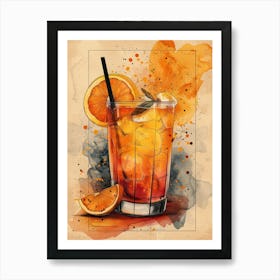 Orange Juice Cocktail 1 Art Print