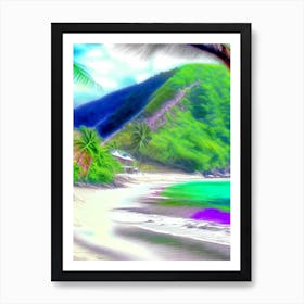 Dominica Beach Soft Colours Tropical Destination Art Print