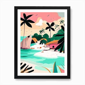 Pulau Redang Malaysia Muted Pastel Tropical Destination Art Print