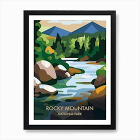 Rocky Mountain National Park Travel Poster Matisse Style 8 Art Print