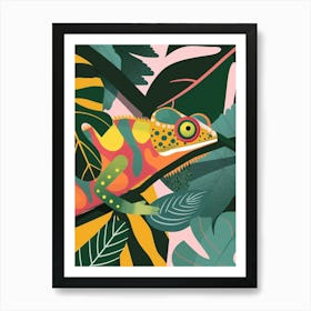 Chameleon In The Jungle Modern Abstract Illustration 2 Art Print