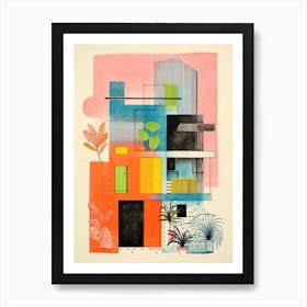 A House In Cairo, Abstract Risograph Style 3 Art Print