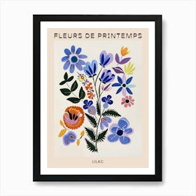 Spring Floral French Poster  Lilac 4 Art Print
