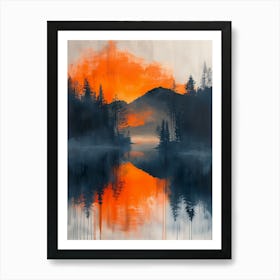 Sunset In The Mountains 4 Art Print