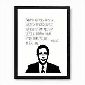 Michael Scott Quote Office 9 Art Print