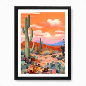 Colourful Desert Illustration 10 Art Print