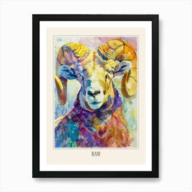 Ram Colourful Watercolour 4 Poster Art Print