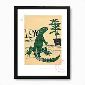 Lizard In The Living Room Block 1 Poster Art Print