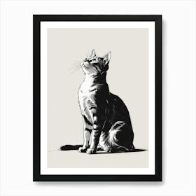 Cat Drawing 4 Art Print